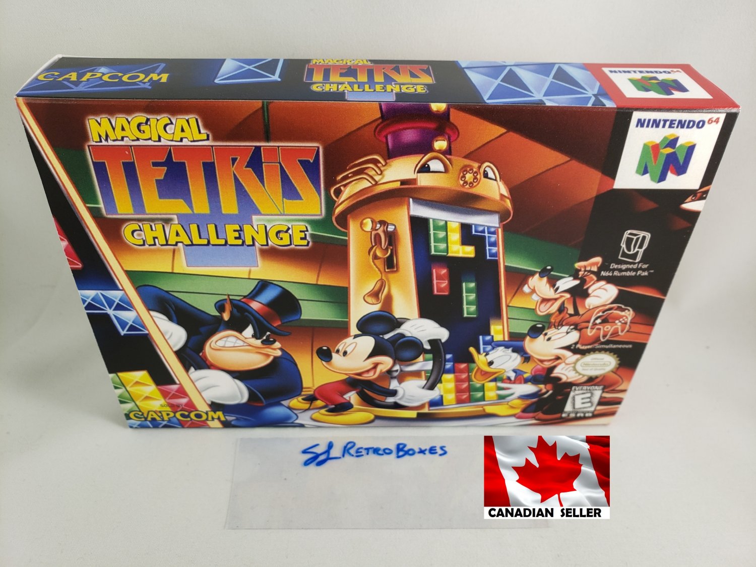 TETRIS MAGICAL CHALLENGE - N64, Nintendo64 Custom replica Box optional w/ Insert Tray & PVC Protect