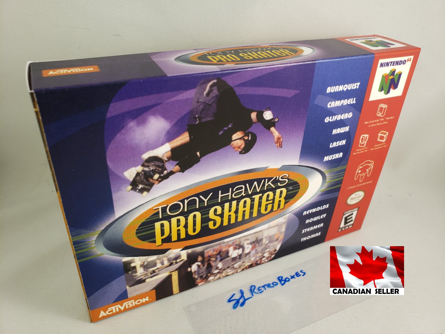 TONY HAWK'S PRO SKATER - N64, Nintendo64 Custom replica Box optional w/ Insert Tray & PVC Protect