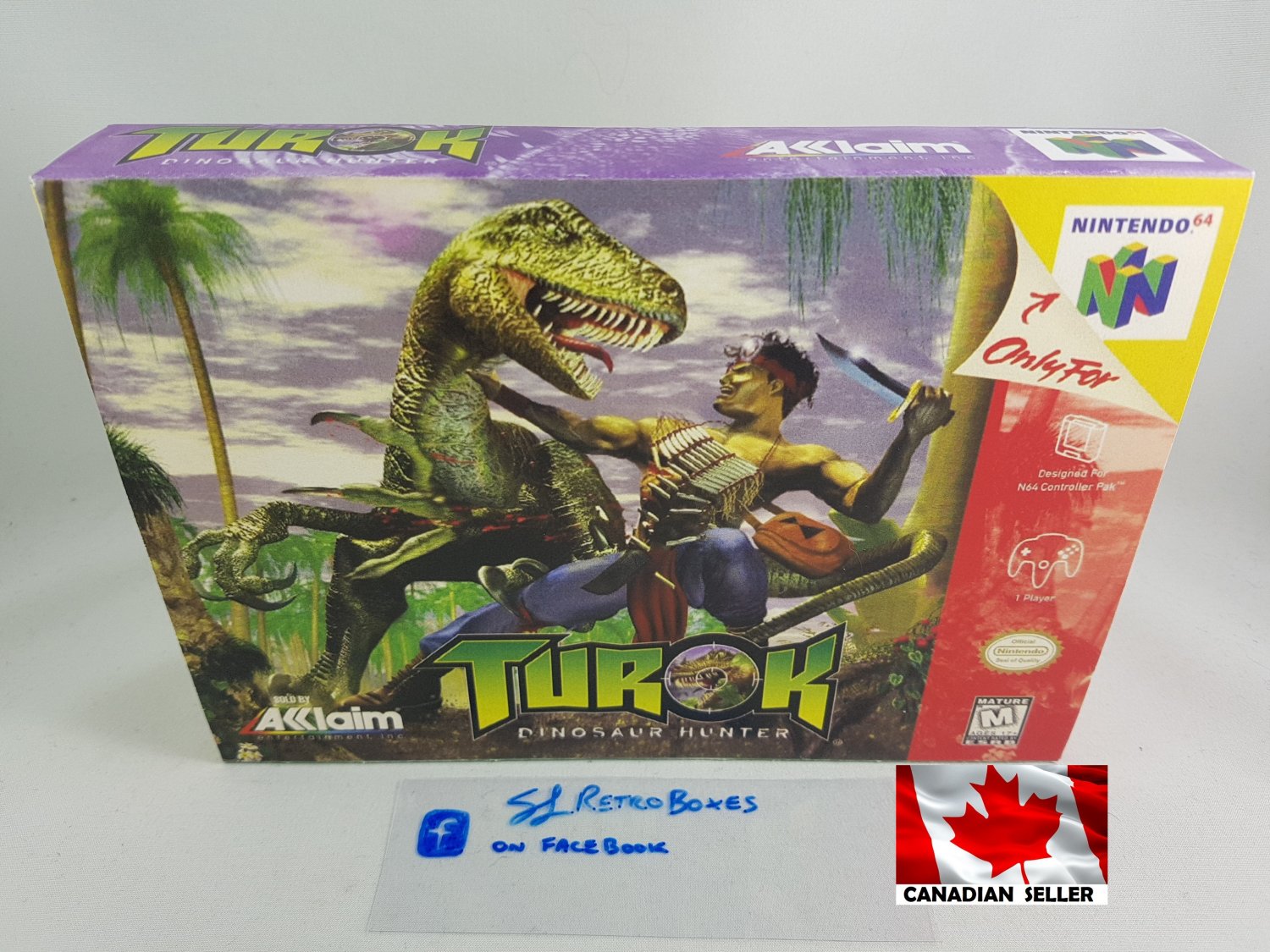TUROK DINOSAUR HUNTER - N64, Nintendo64 Custom replacement Box optional w/ Insert Tray & PVC Protect