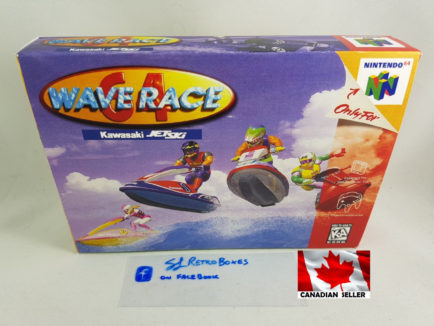 WAVE RACE 64 - N64, Nintendo64 Custom replacement Box optional w/ Insert Tray & PVC Protector