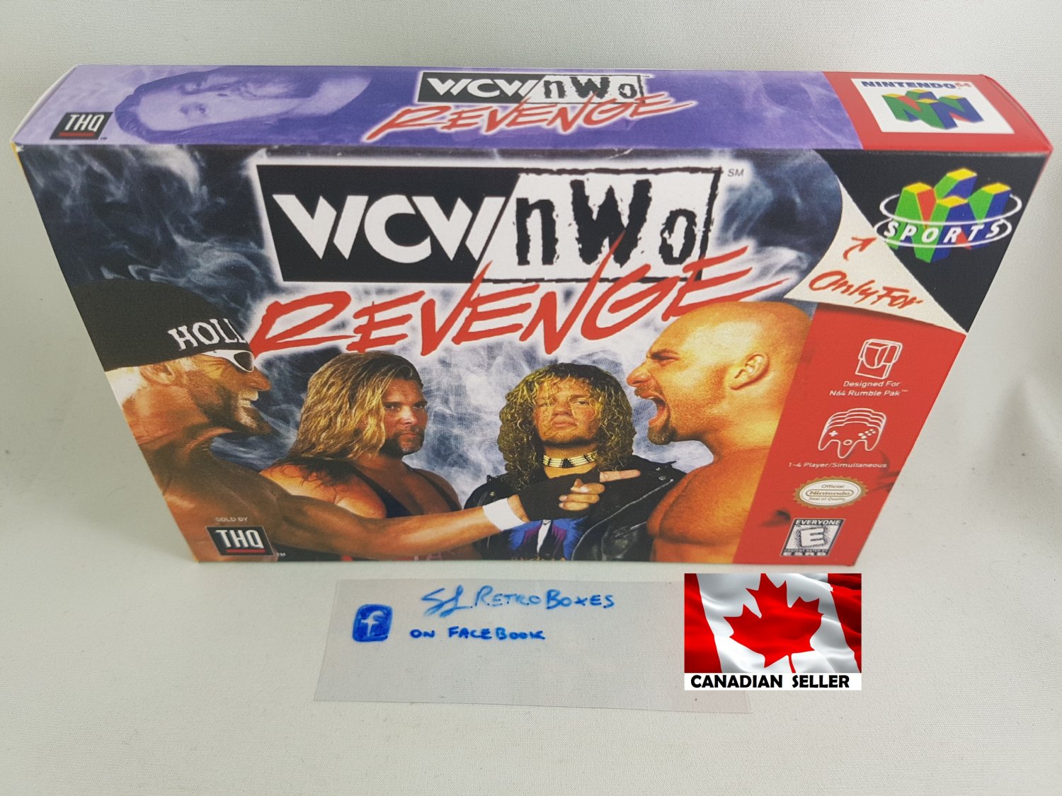 WCW NWO REVENGE - N64, Nintendo64 Custom replacement Box optional w/ Insert Tray & PVC Protector