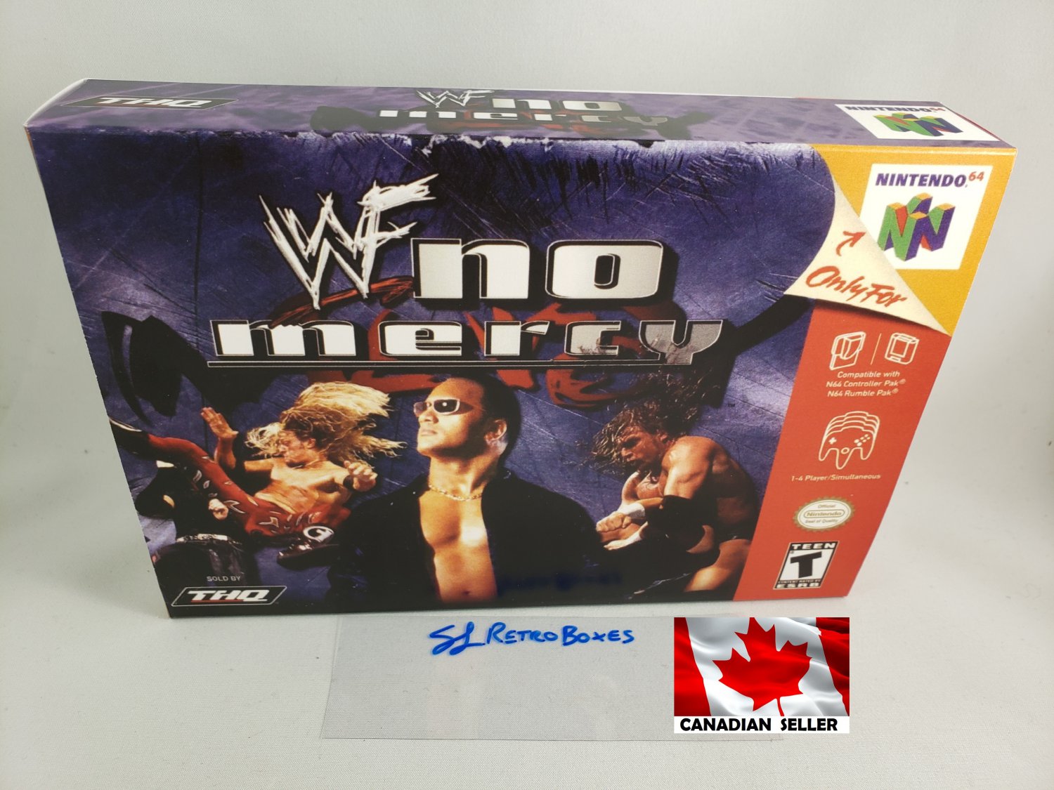 WWF NO MERCY - N64, Nintendo64 Custom replacement Box optional w/ Insert Tray & PVC Protector