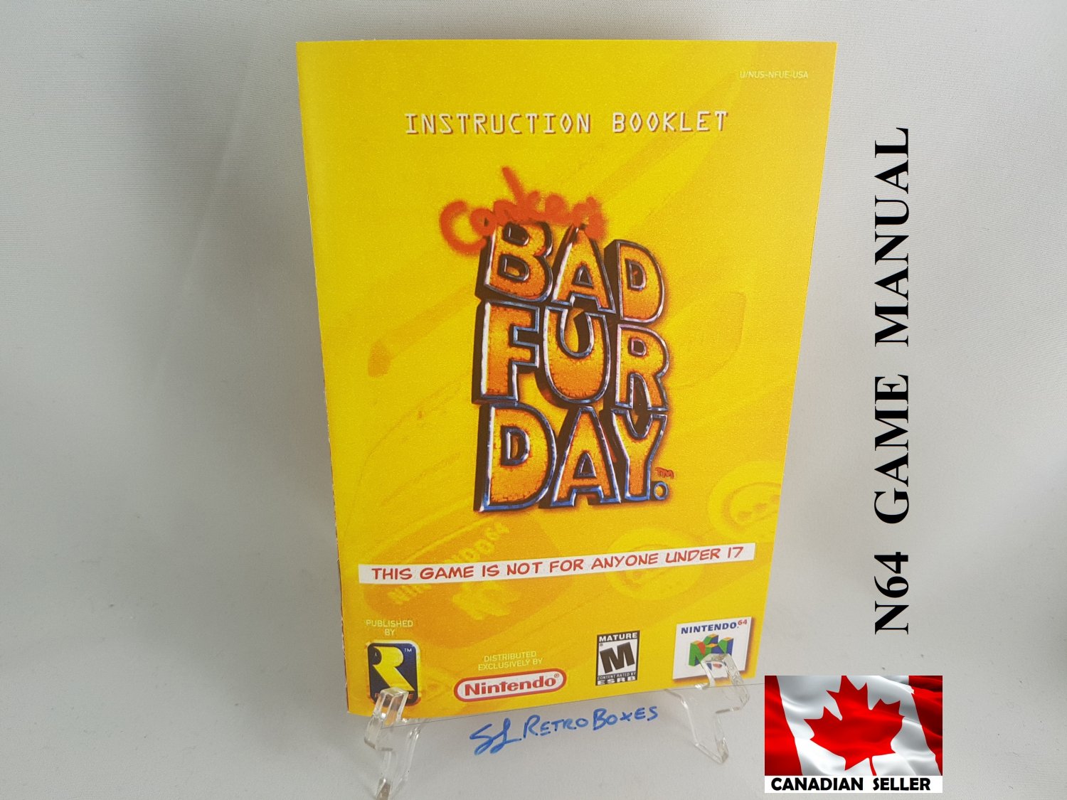 MANUAL N64 - CONKER'S BAD FUR DAY - Nintendo64 Replacement Instruction Manual Booklet