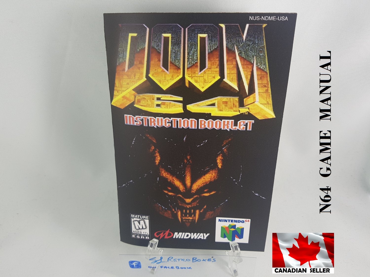 MANUAL N64 - DOOM 64 - Nintendo64 Replacement Instruction Manual Booklet