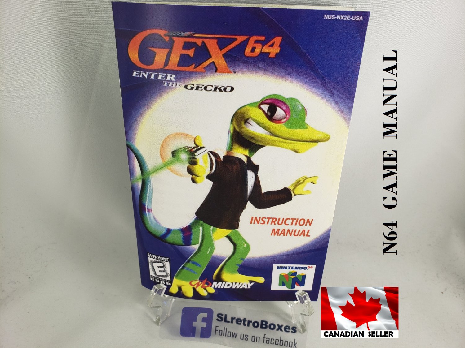 MANUAL N64 - GEX 64 ENTER THE GECKO - Nintendo64 Replacement Instruction Manual Booklet