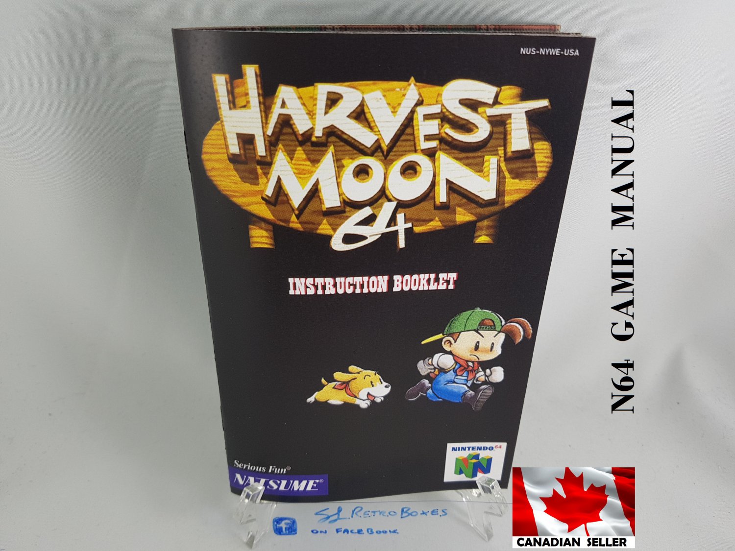 MANUAL N64 - HARVEST MOON 64 - Nintendo64 Replacement Instruction Manual Booklet