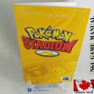 MANUAL N64 - POKEMON STADIUM 2 - Nintendo64 Replacement Instruction Manual Booklet