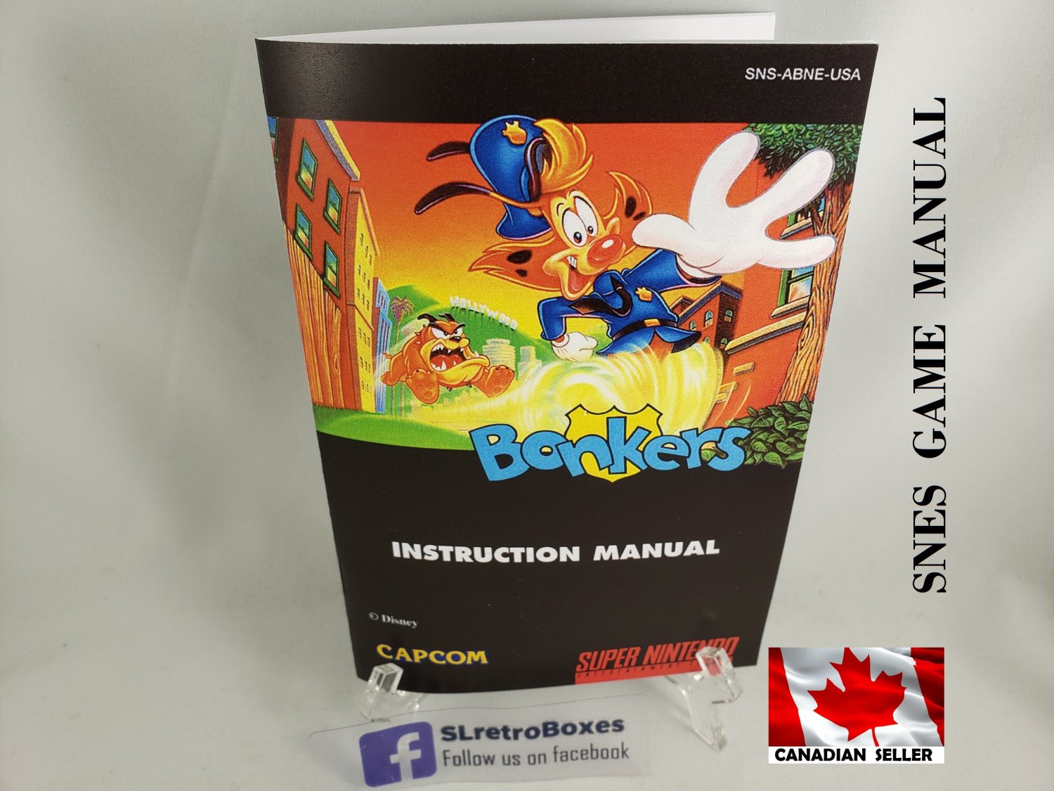MANUAL SNES - BONKERS - Super Nintendo Replacement Instruction Manual Booklet