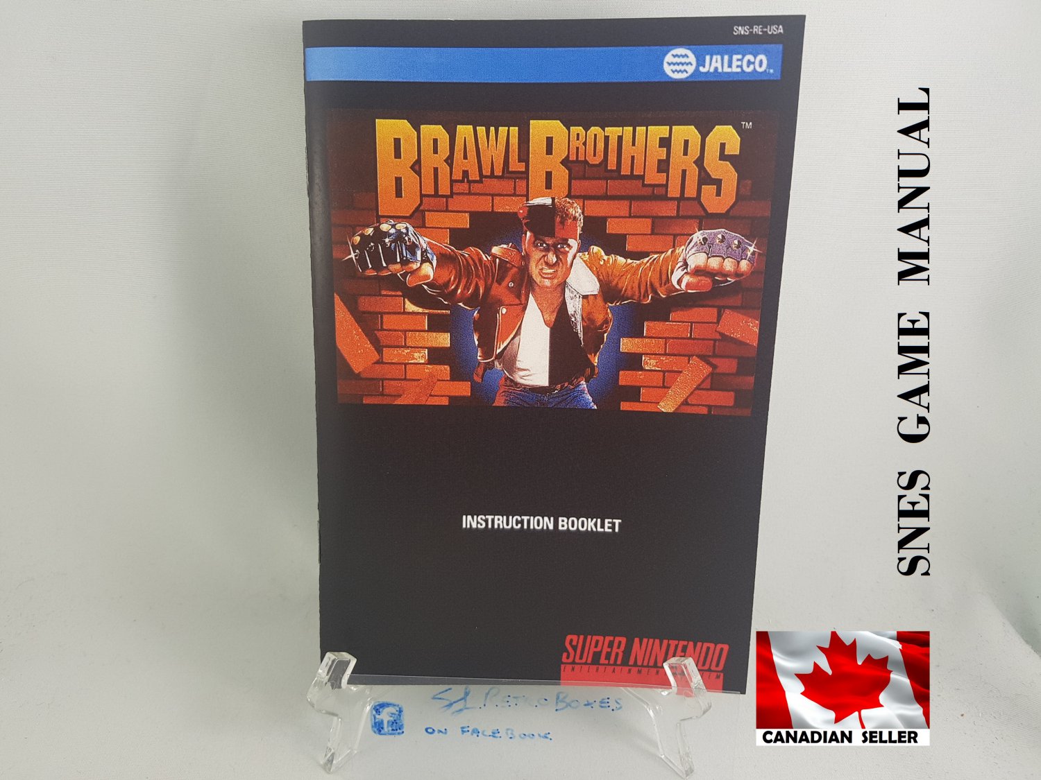 MANUAL SNES - BRAWL BROTHERS - Super Nintendo Replacement Instruction Manual Booklet