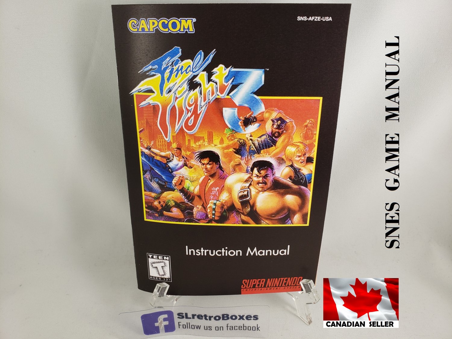 MANUAL SNES - FINAL FIGHT 3 - Super Nintendo Replacement Instruction Manual Booklet