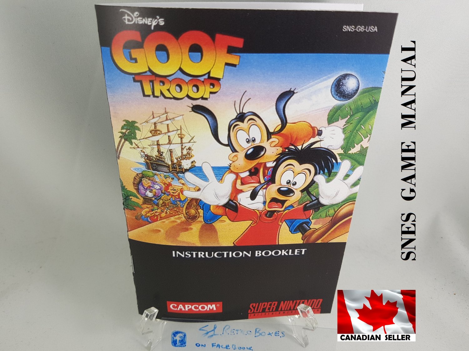 MANUAL SNES - GOOF TROOP - Super Nintendo Replacement Instruction Manual Booklet