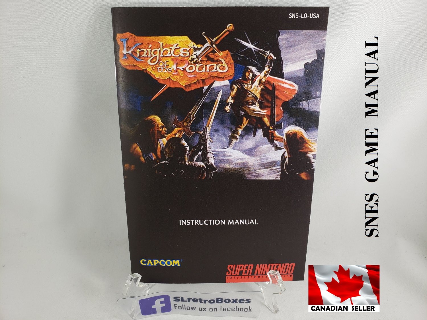 MANUAL SNES - KNIGHTS OF THE ROUND - Super Nintendo Replacement Instruction Manual Booklet