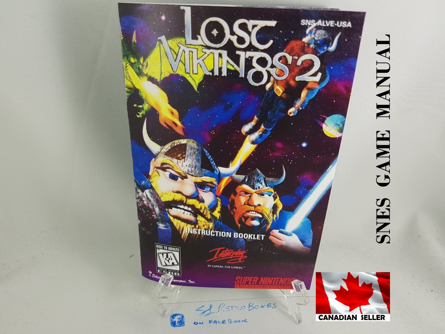 MANUAL SNES - LOST VIKINGS 2 - Super Nintendo Replacement Instruction Manual Booklet