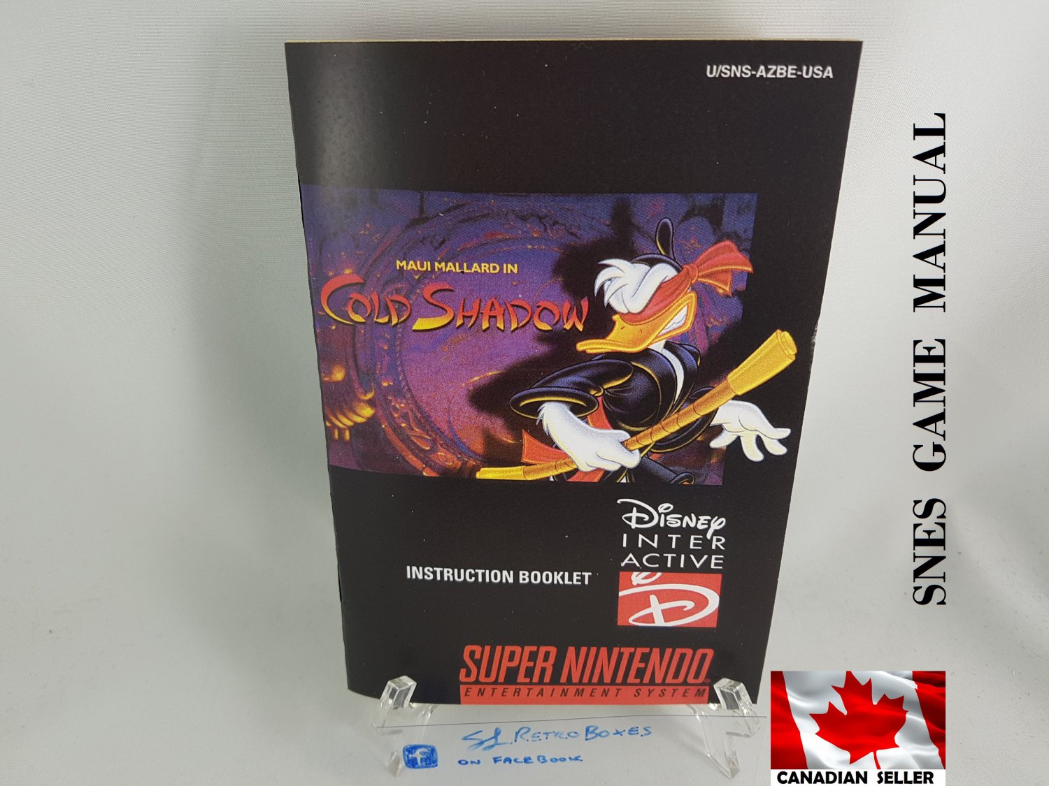MANUAL SNES - MAUI MALLARD IN COLD SHADOW - Super Nintendo Replacement Instruction Manual Booklet