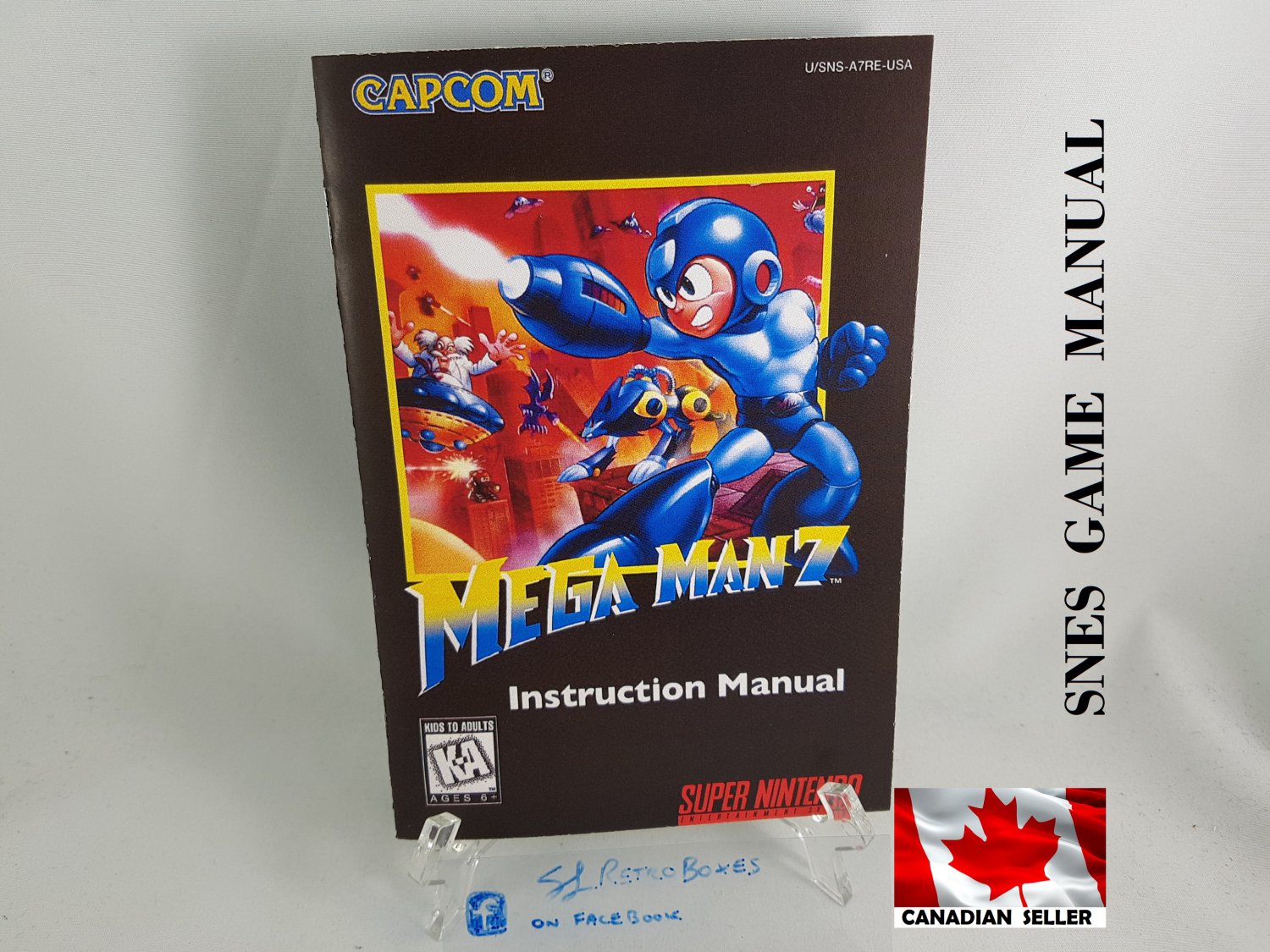 MANUAL SNES - MEGA MAN 7 - Super Nintendo Replacement Instruction Manual Booklet