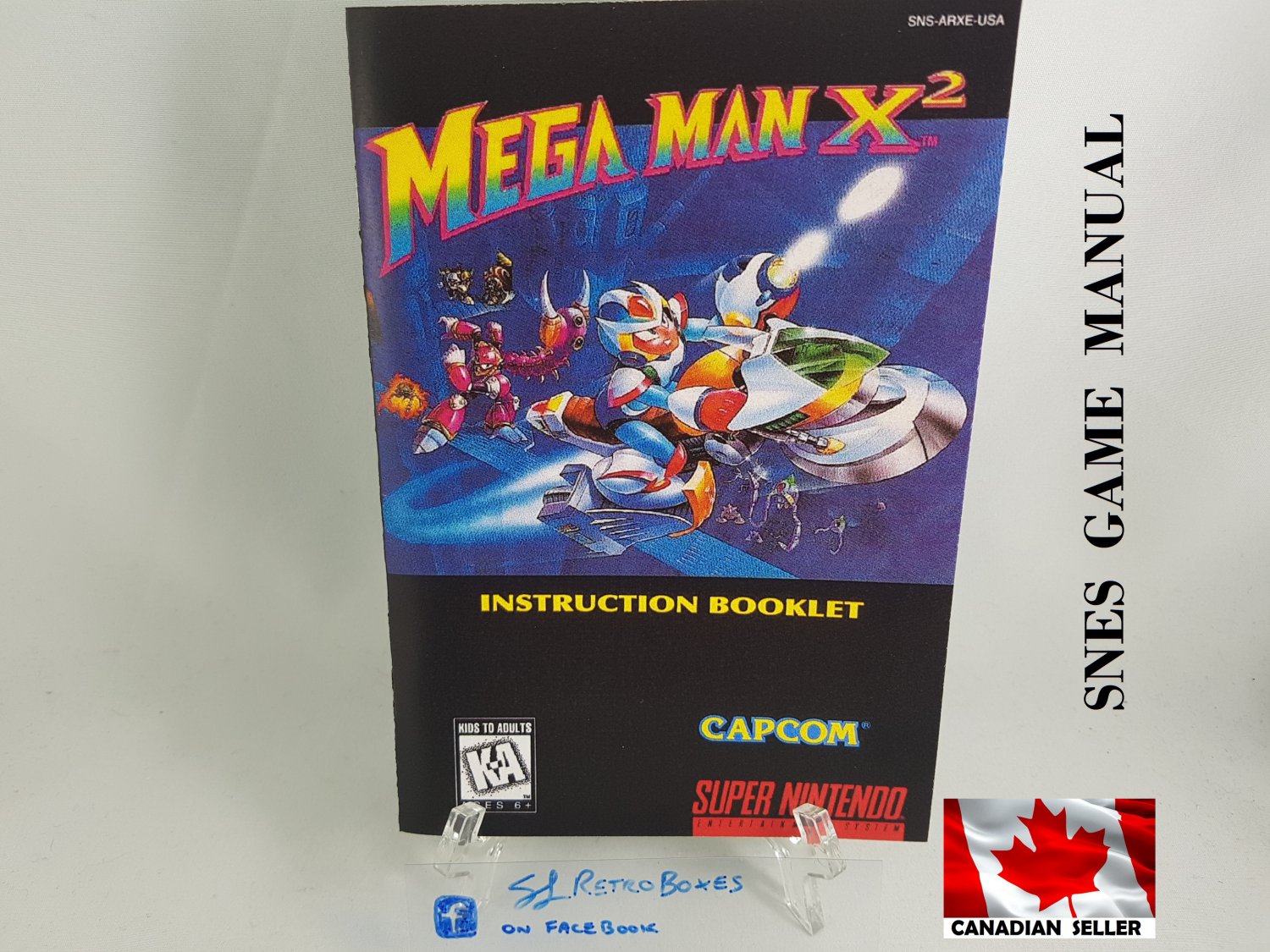 MANUAL SNES - MEGA MAN X2 - Super Nintendo Replacement Instruction Manual Booklet