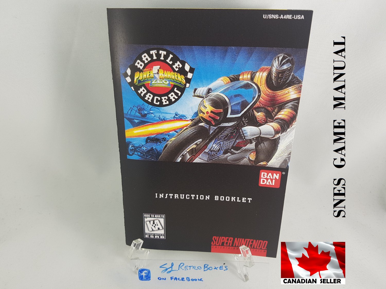 MANUAL SNES - POWER RANGERS ZEO BATTLE RACERS - Super Nintendo Instruction Manual Booklet