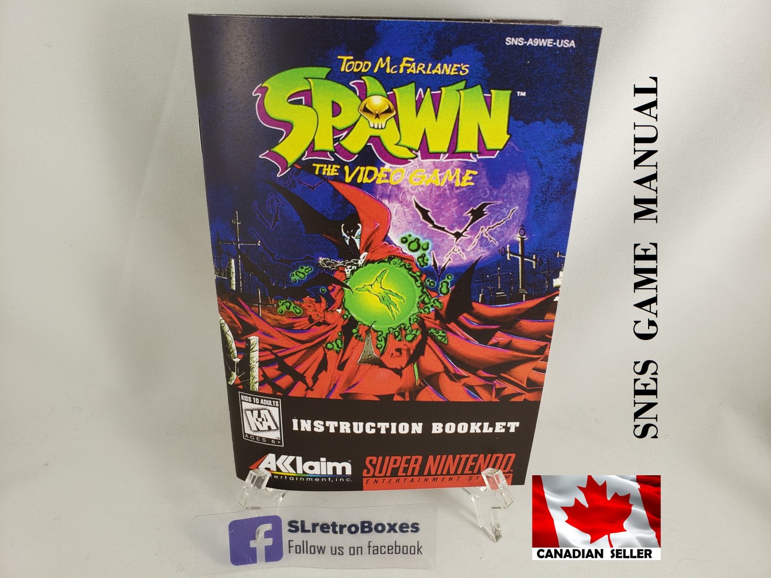 MANUAL SNES - SPAWN THE VIDEOGAME - Super Nintendo Replacement Instruction Manual Booklet