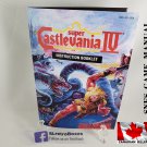 MANUAL SNES - SUPER CASTLEVANIA IV - Super Nintendo Replacement Instruction Manual Booklet