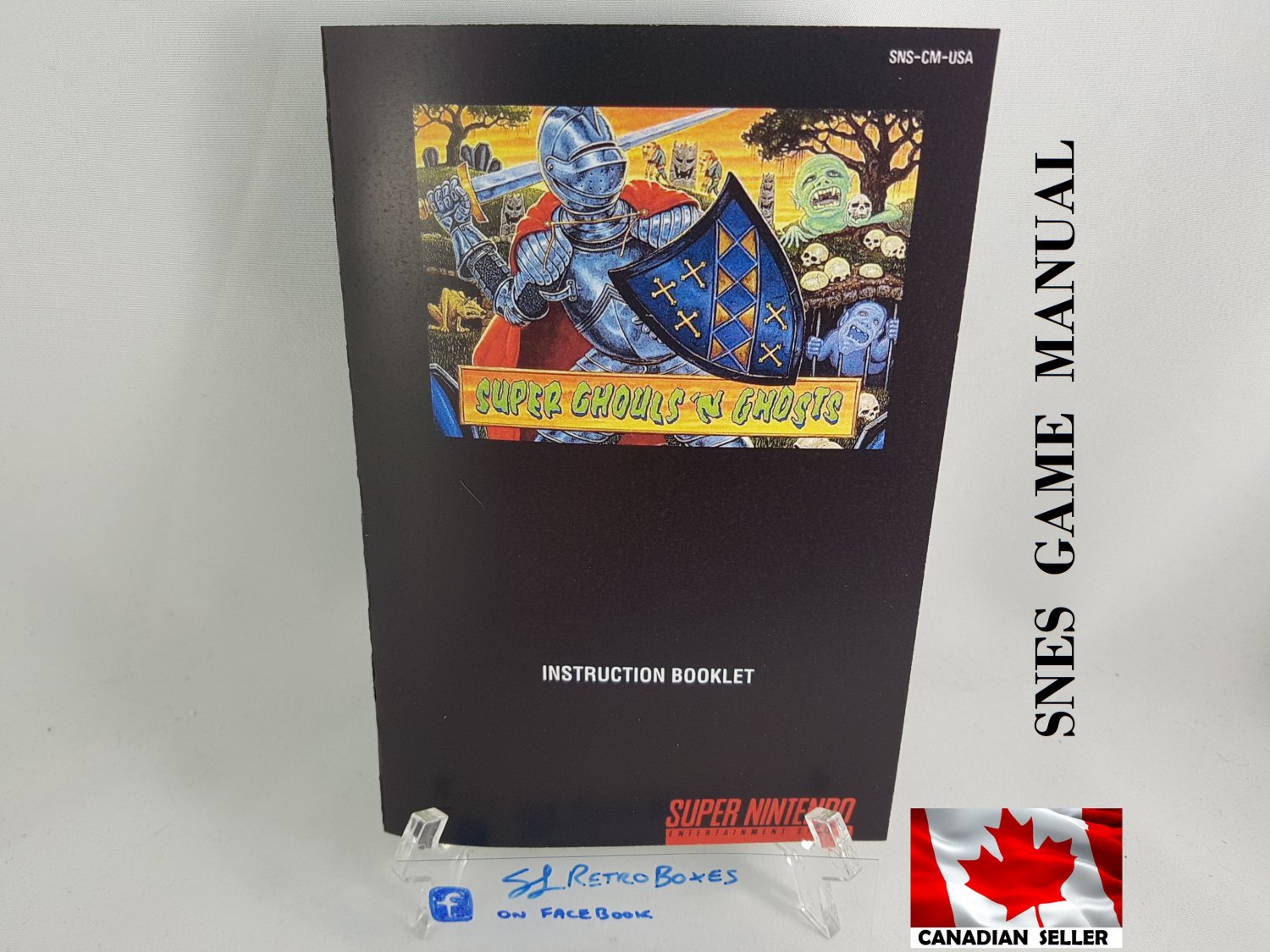 MANUAL SNES - SUPER GHOULS 'N GHOSTS - Super Nintendo Replacement Instruction Manual Booklet