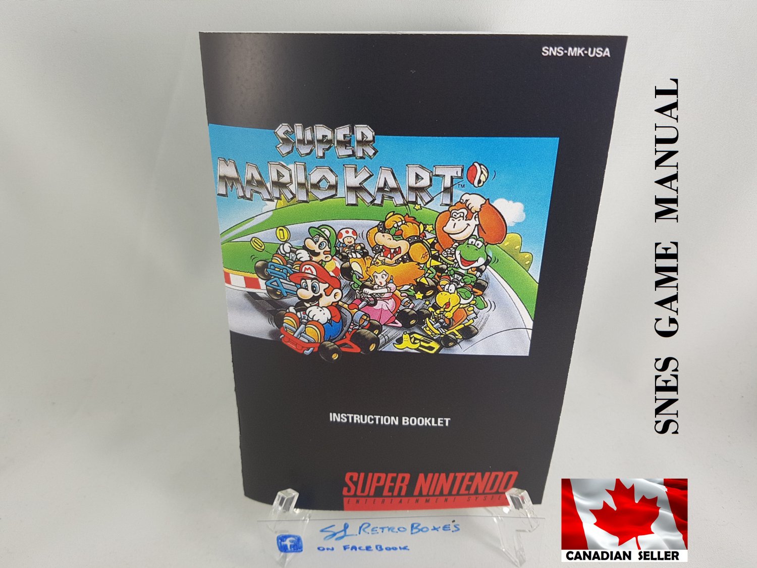 MANUAL SNES - SUPER MARIO KART - Super Nintendo Replacement Instruction Manual Booklet