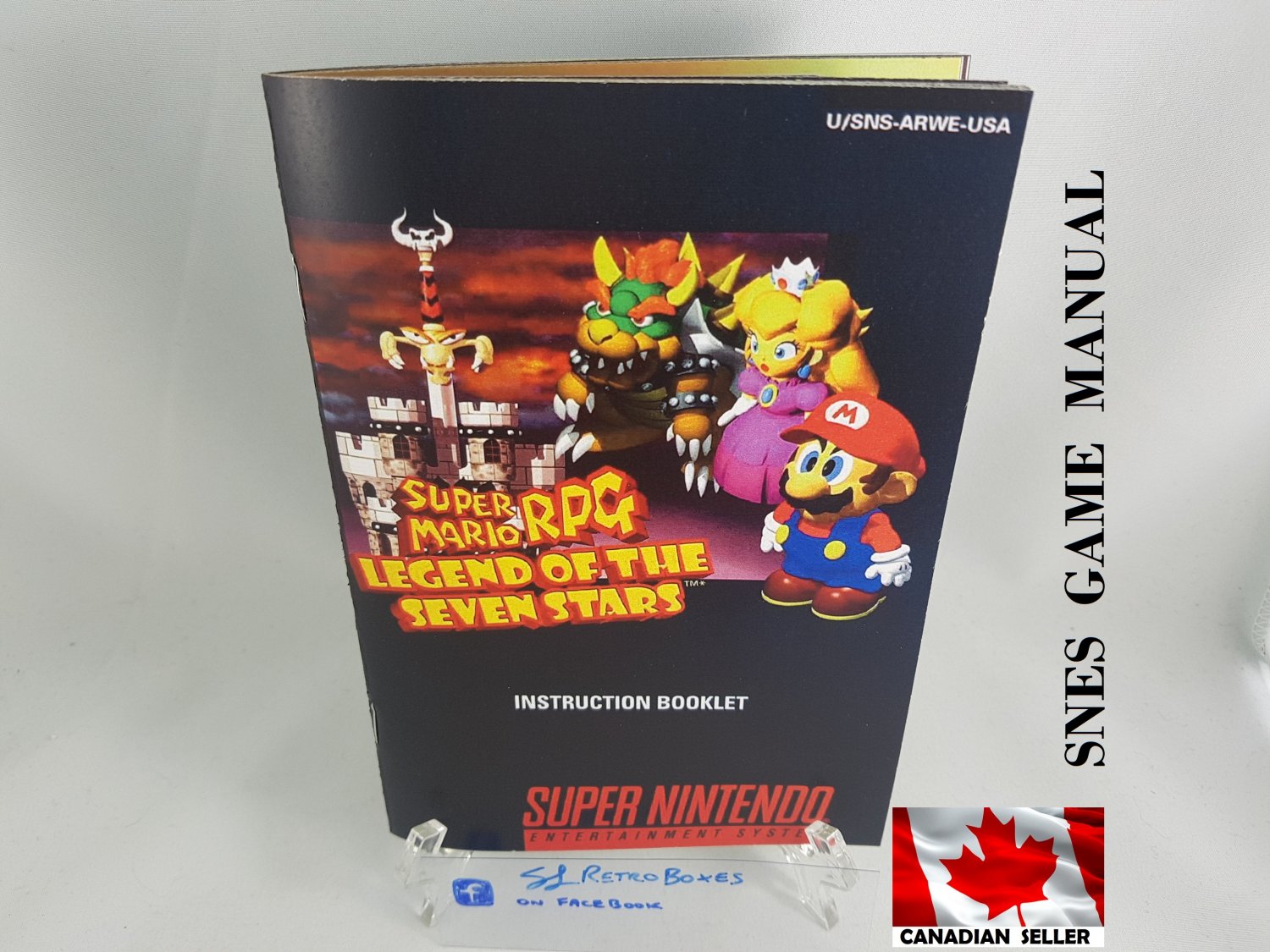 MANUAL SNES - SUPER MARIO RPG LEGEND OF SEVEN STARS - Super Nintendo Instruction Manual Booklet