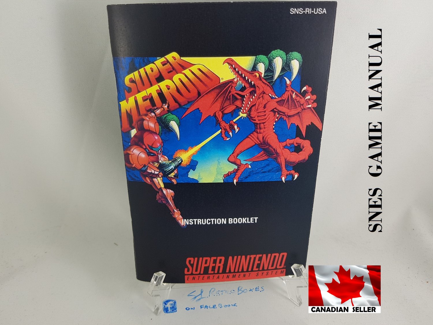 MANUAL SNES - SUPER METROID - Super Nintendo Replacement Instruction Manual Booklet