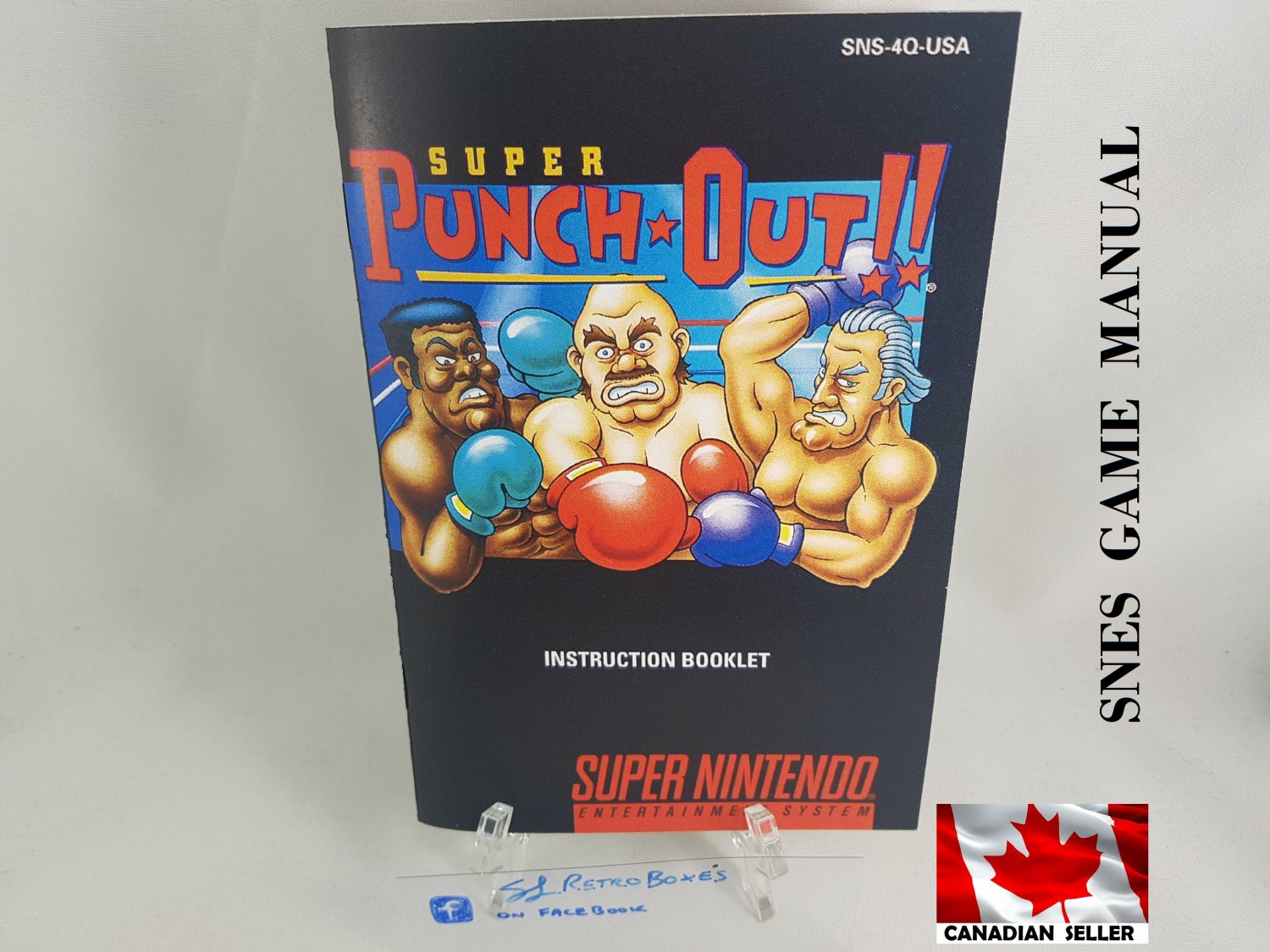 MANUAL SNES - SUPER PUNCH OUT! - Super Nintendo Replacement Instruction Manual Booklet