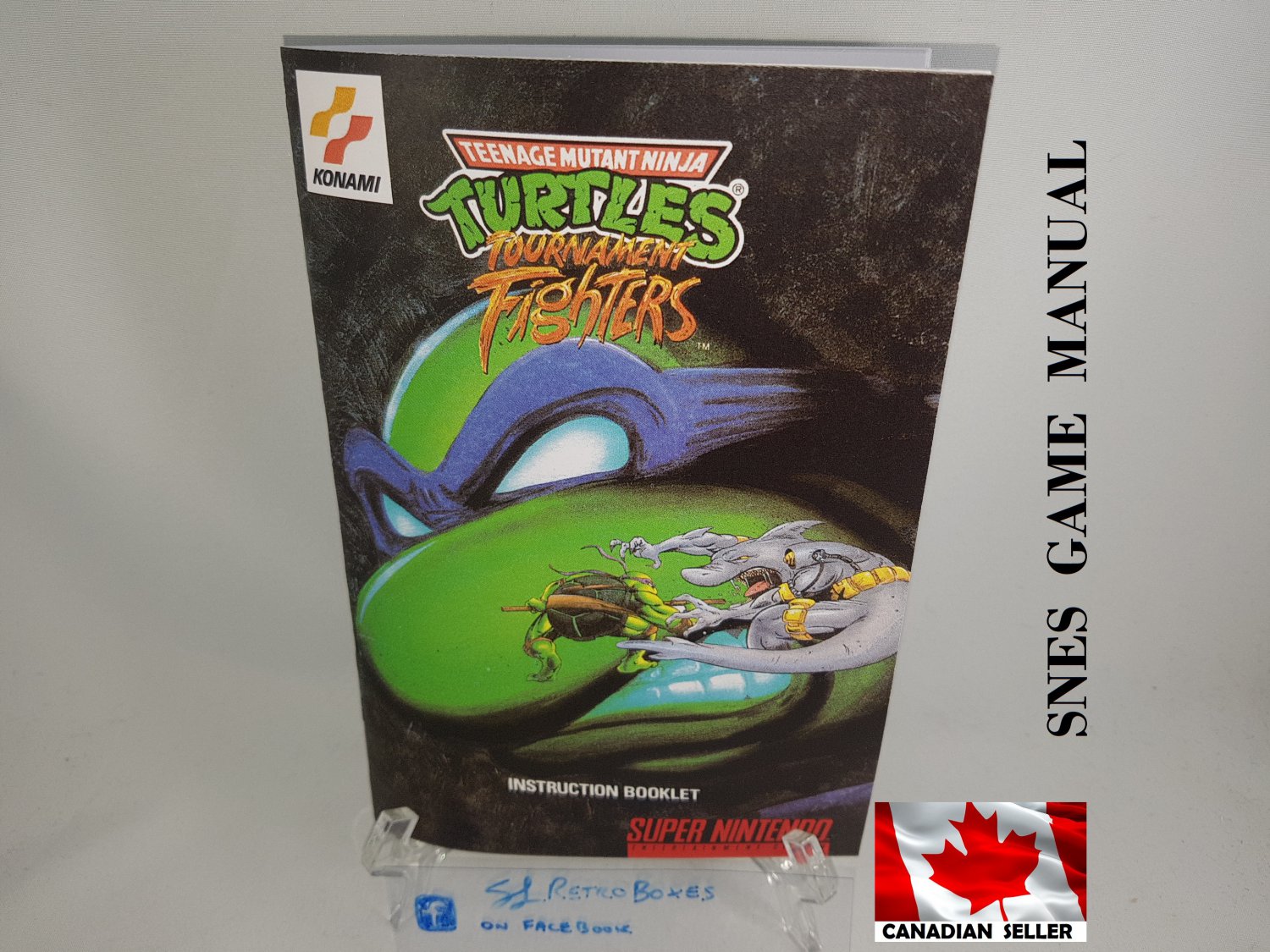 MANUAL SNES - TMNT TURTLES TOURNAMENT FIGHTER - Super Nintendo Instruction Manual Booklet