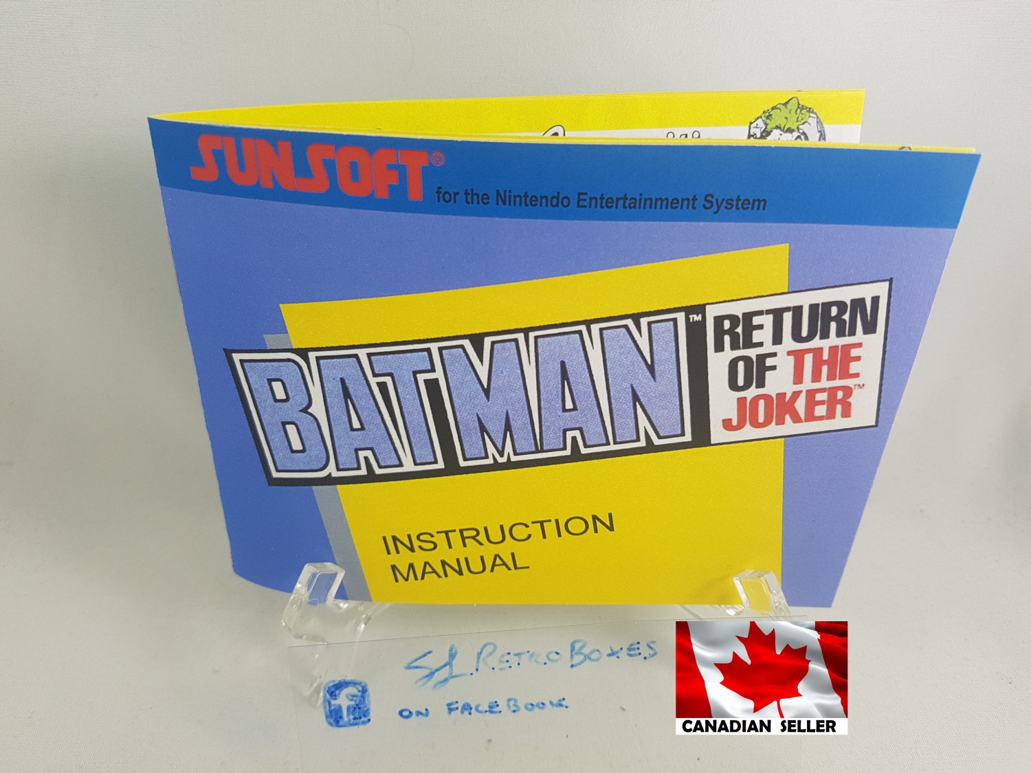 MANUAL NES - BATMAN: RETURN OF THE JOKER - Nintendo Replacement Instruction Manual Booklet
