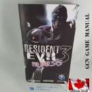 MANUAL GCN - RESIDENT EVIL 3 - Nintendo Gamecube Replacement Instruction Booklet