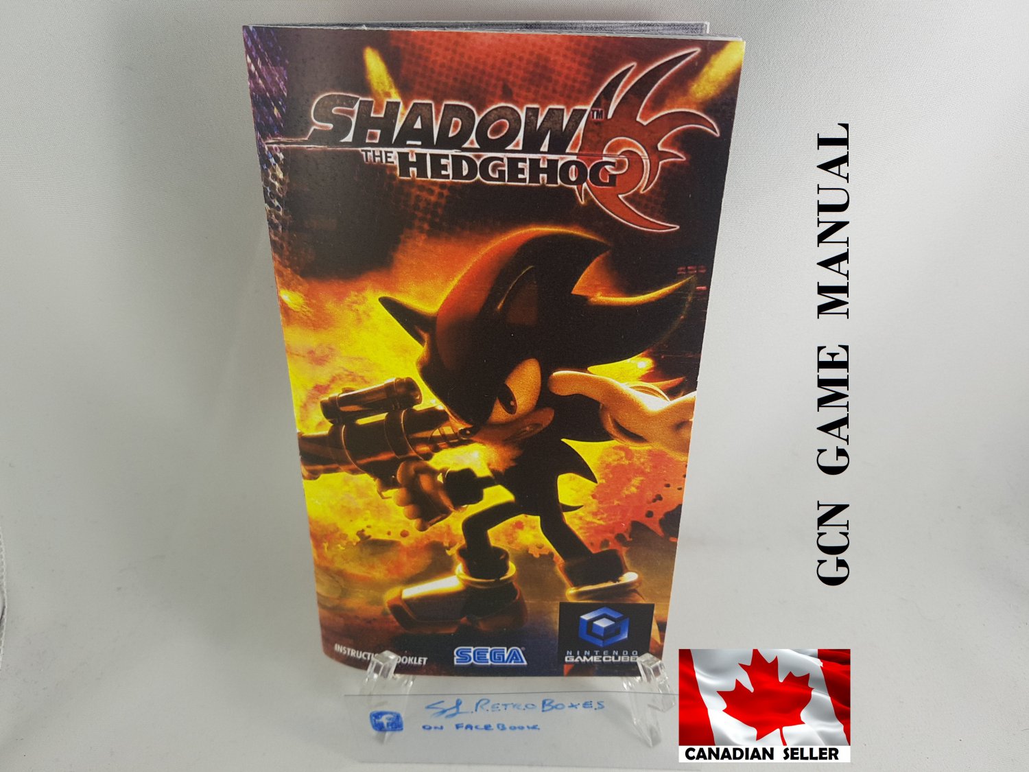 MANUAL GCN - SHADOW THE HEDGEHOG - Nintendo Gamecube Replacement Instruction Booklet