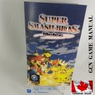 MANUAL GCN - SUPER SMASH MELEE - Nintendo Gamecube Replacement Instruction Booklet