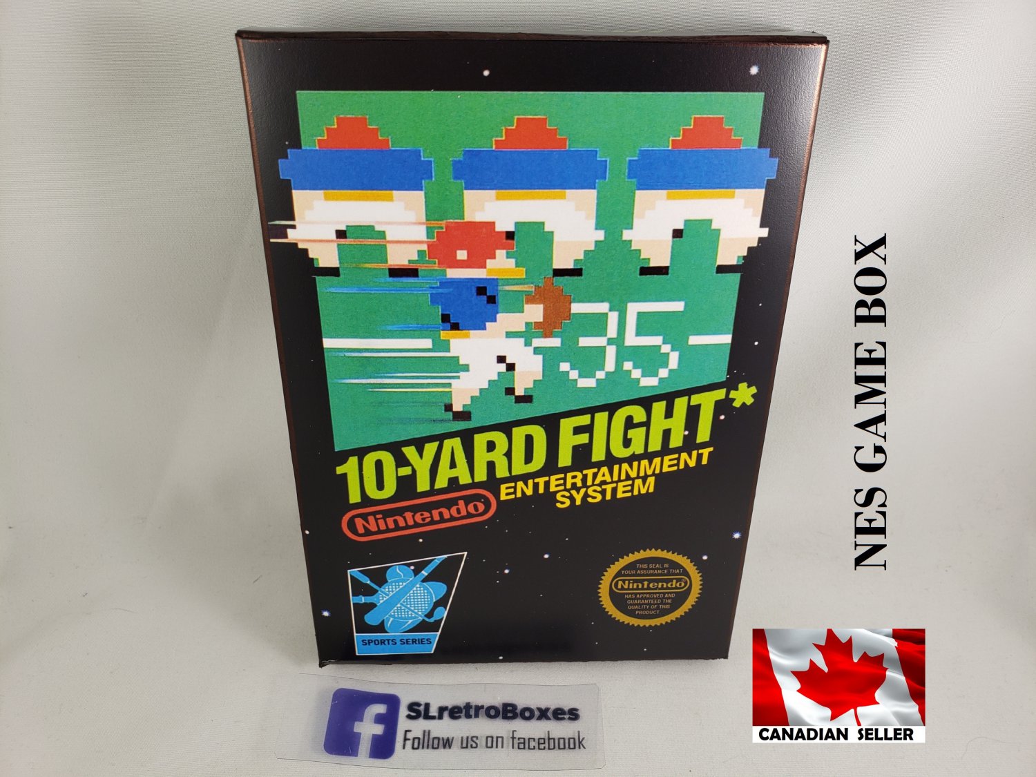 10-YARD FIGHT - NES, Nintendo Custom replacement BOX optional w/ Dust Cover & PVC Protector