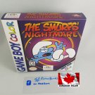 THE SMURFS NIGHTMARE GBC - Nintendo Game Boy Color Custom Box optional w/ Insert Tray & PVC