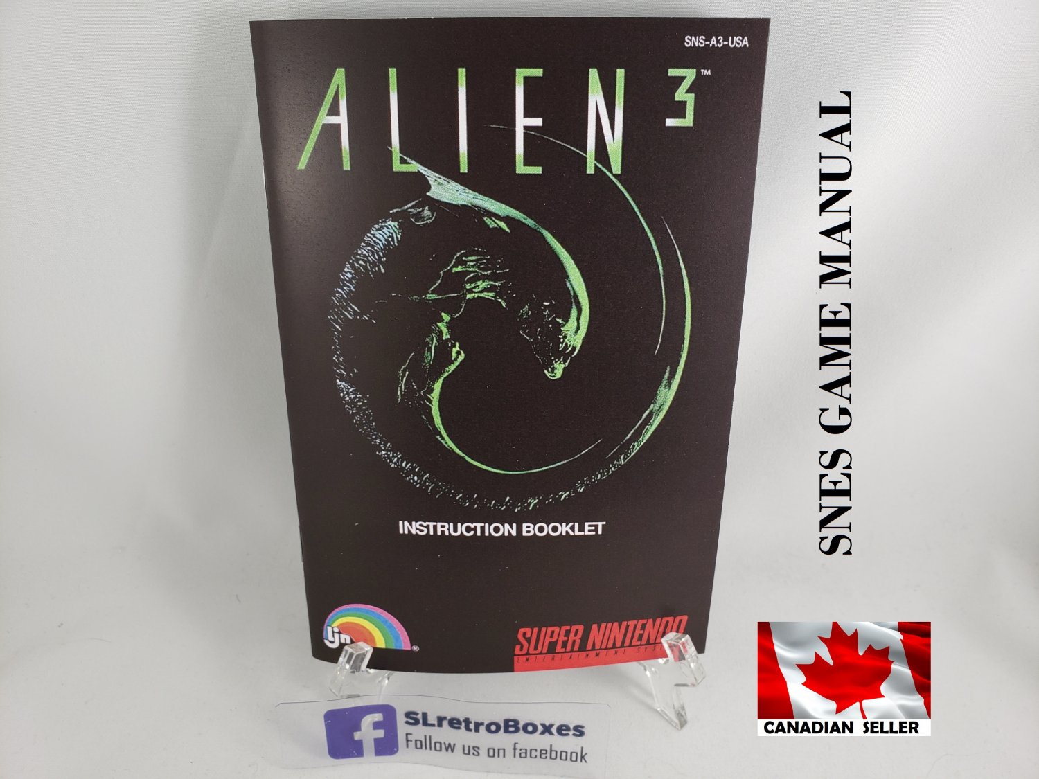 MANUAL SNES - ALIEN 3 - Super Nintendo Replacement Instruction Manual Booklet