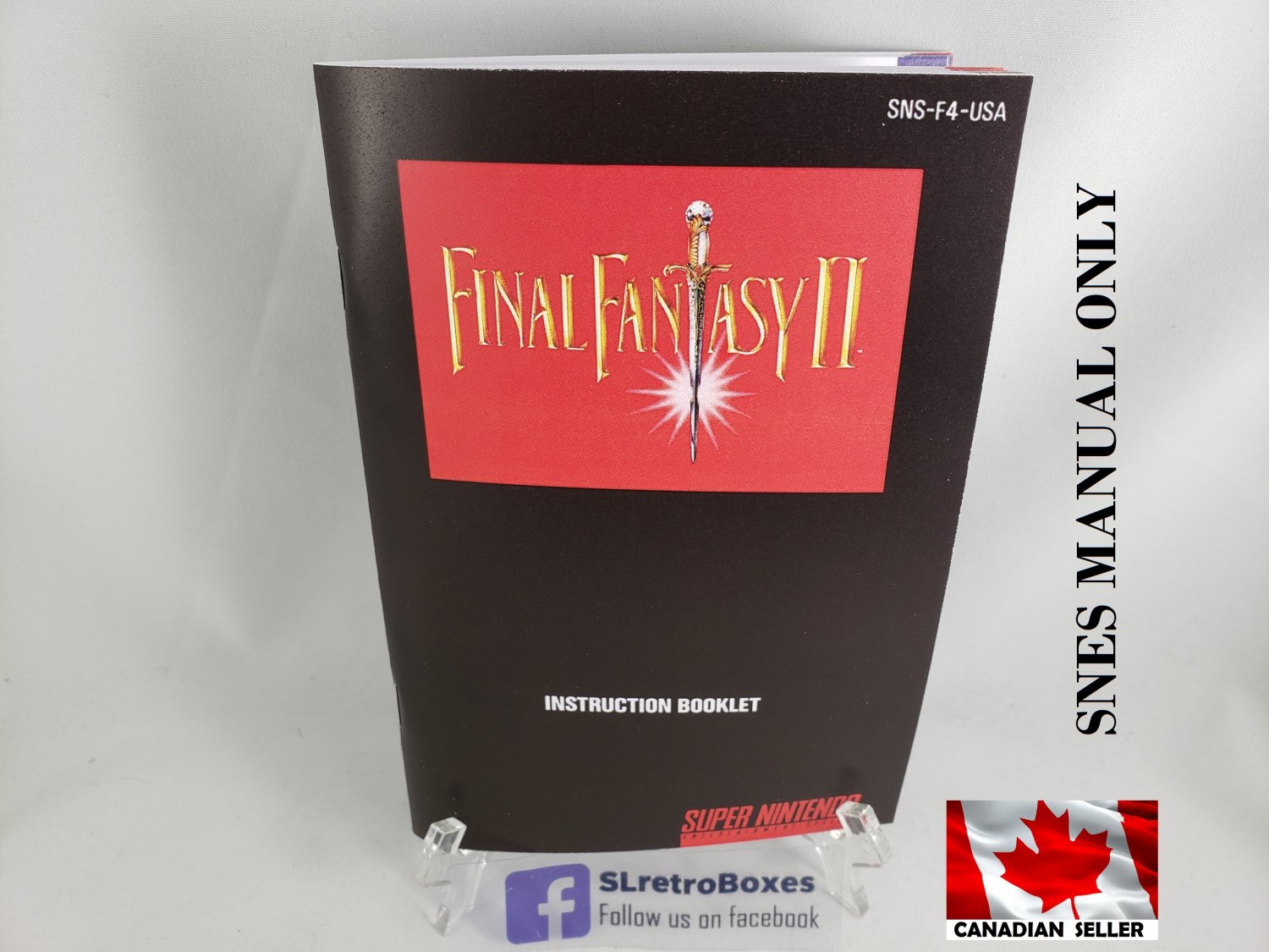 MANUAL SNES - FINAL FANTASY II (2) - Super Nintendo Replacement Instruction Manual Booklet