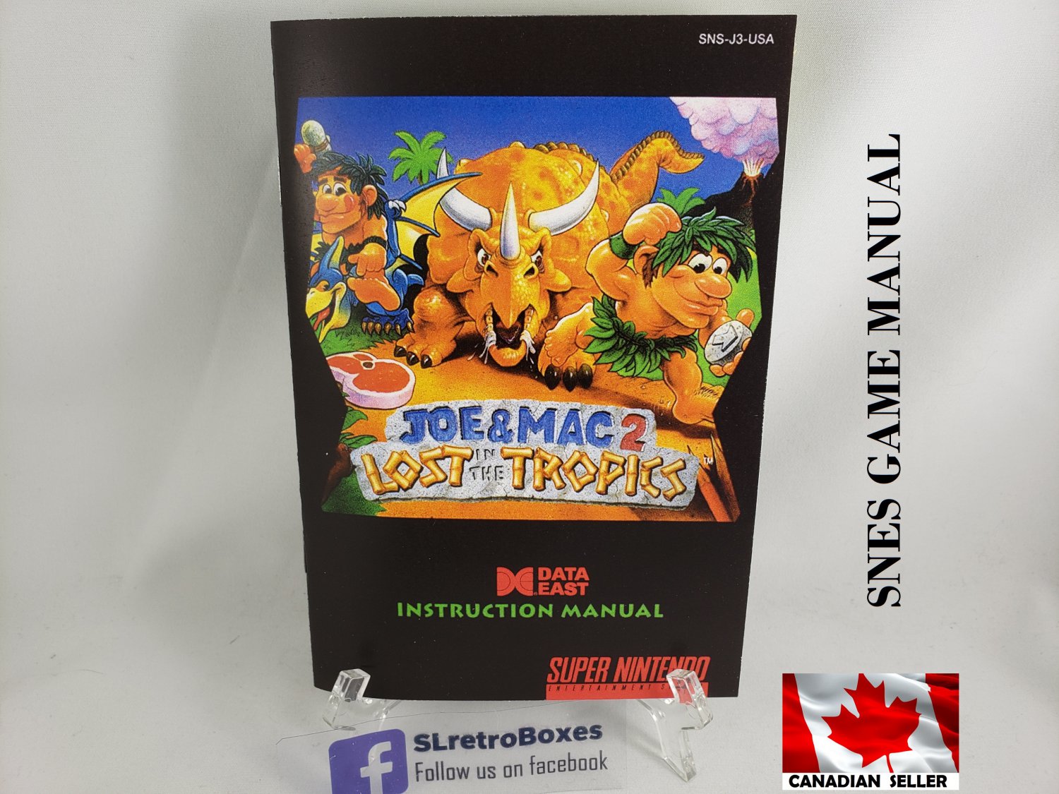 MANUAL SNES - JOE & MAC LOST IN TROPICS - Super Nintendo replacement Instruction Manual Booklet