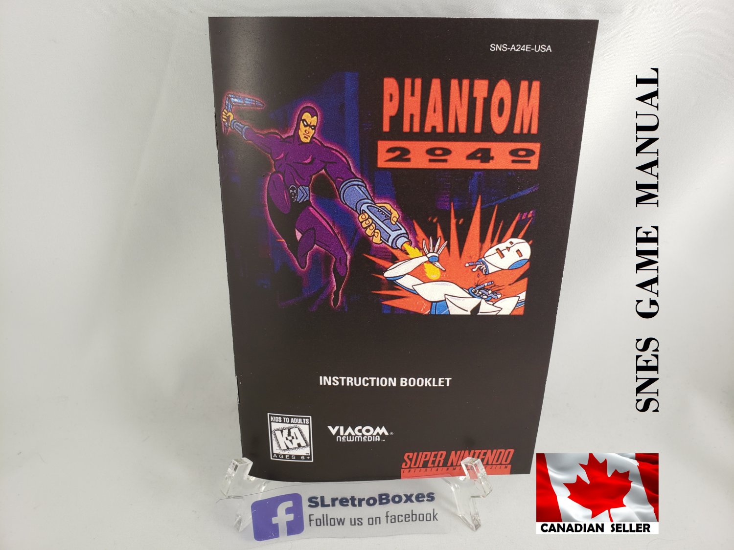 MANUAL SNES - PHANTOM 2040 - Super Nintendo Replacement Instruction Manual Booklet