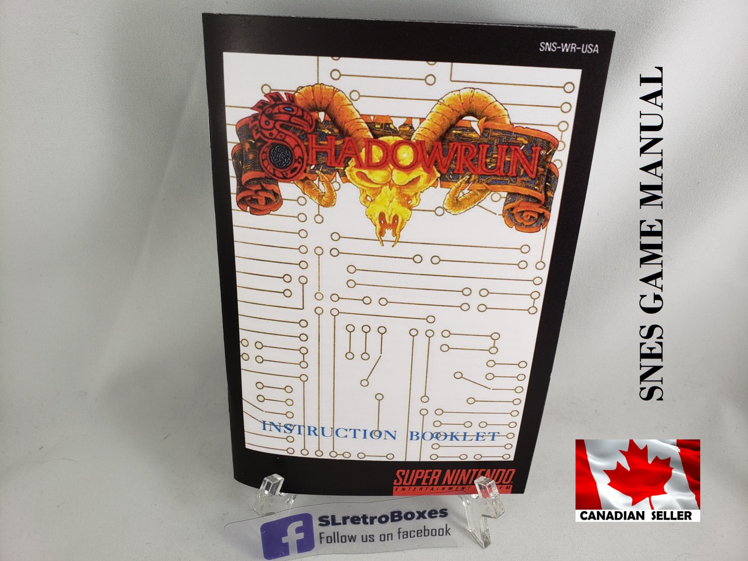 MANUAL SNES - SHADOWRUN - Super Nintendo Replacement Instruction Manual Booklet