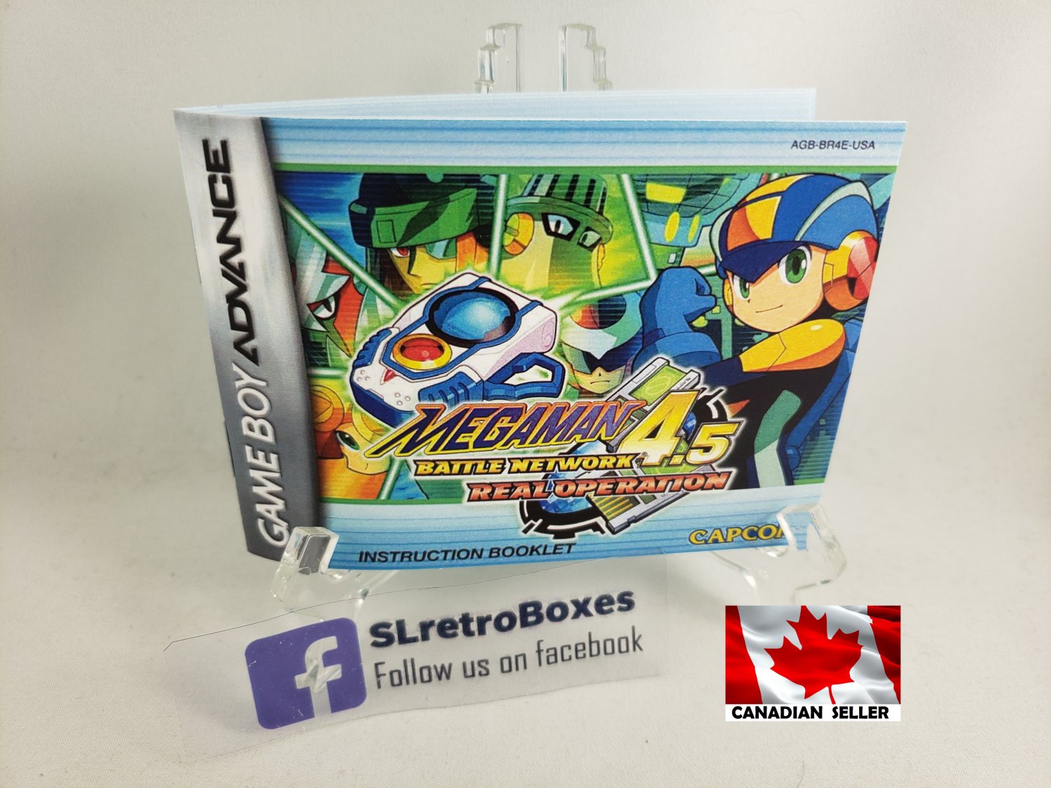 MANUAL GBA - MEGA MAN NETWORK 4.5 REAL OPERATION - Game Boy Advance Replacement Instruction Booklet
