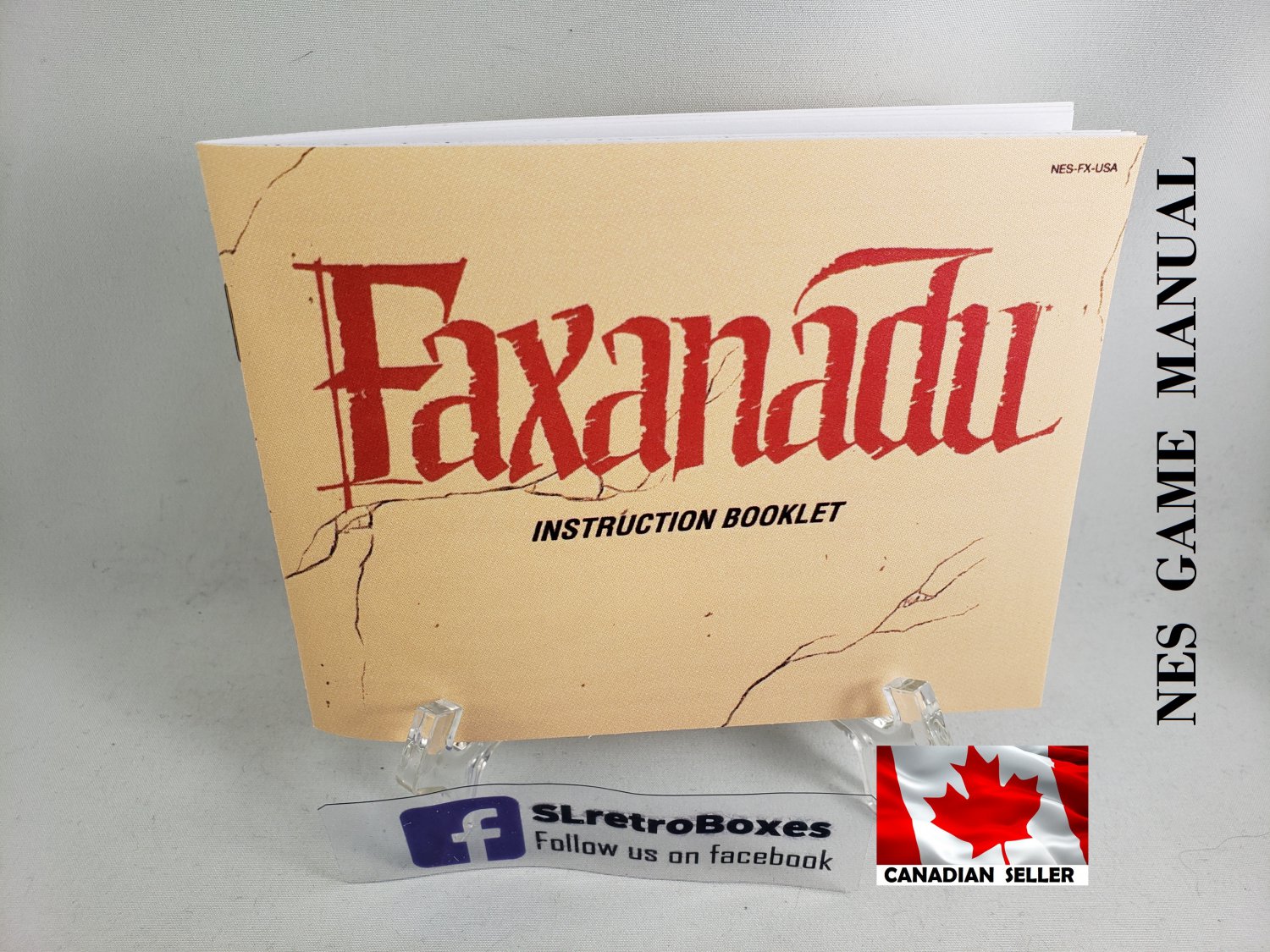 MANUAL NES - FAXANADU - Nintendo Replacement Instruction Manual Booklet