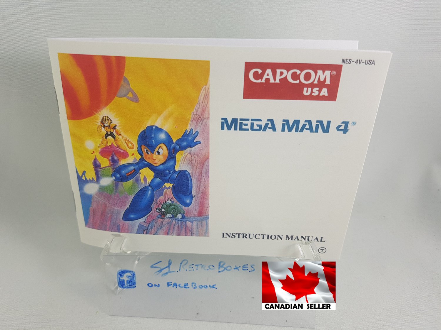 MANUAL NES - MEGA MAN 4 - Nintendo Replacement Instruction Manual Booklet Megaman IV