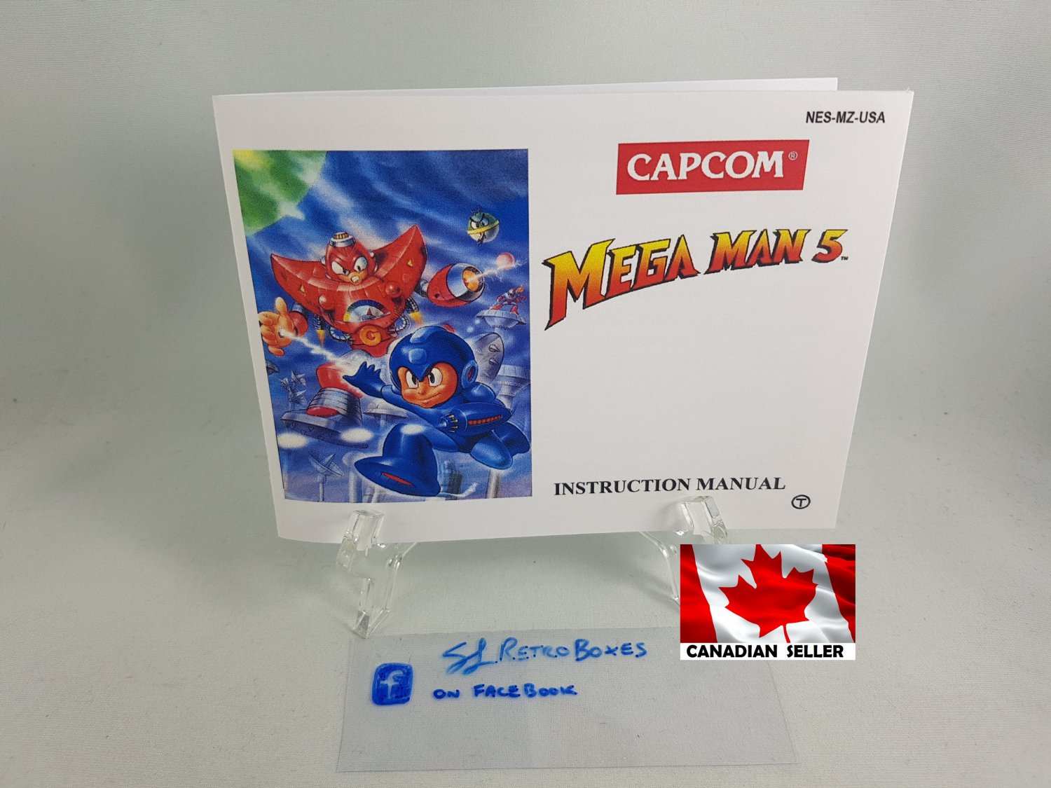 MANUAL NES - MEGA MAN 5 - Nintendo Replacement Instruction Manual Booklet Megaman V