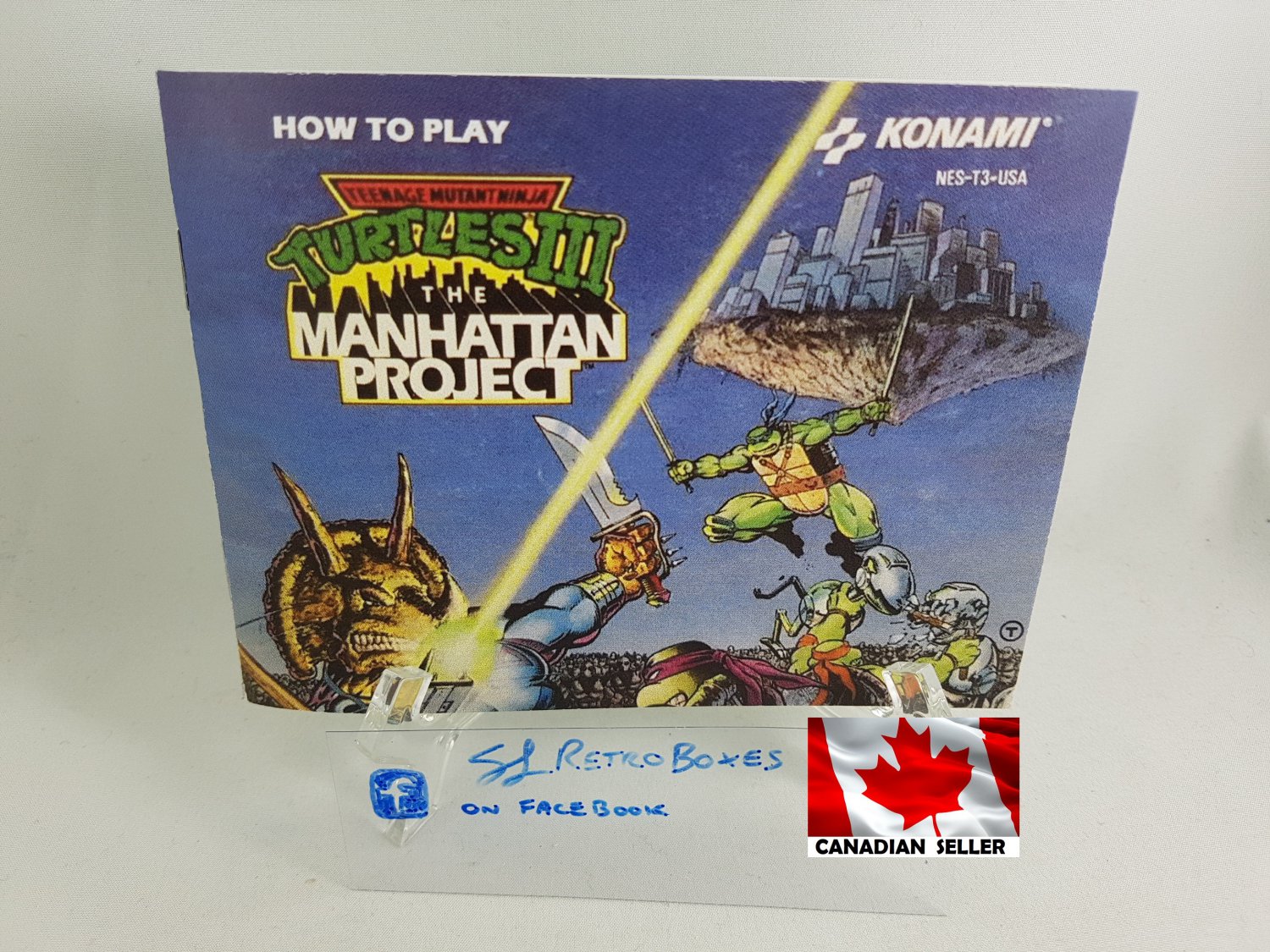 MANUAL NES - TMNT 3 THE MANHATTAN PROJECT - Nintendo Replacement Instruction Manual Booklet