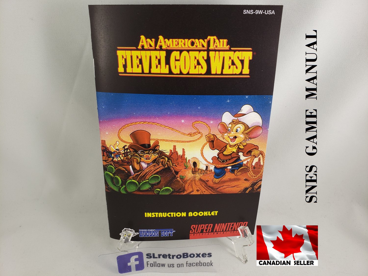 MANUAL SNES - AN AMERICAN TALE FIEVEL GOES WEST  - Super Nintendo Replacement Instruction Booklet