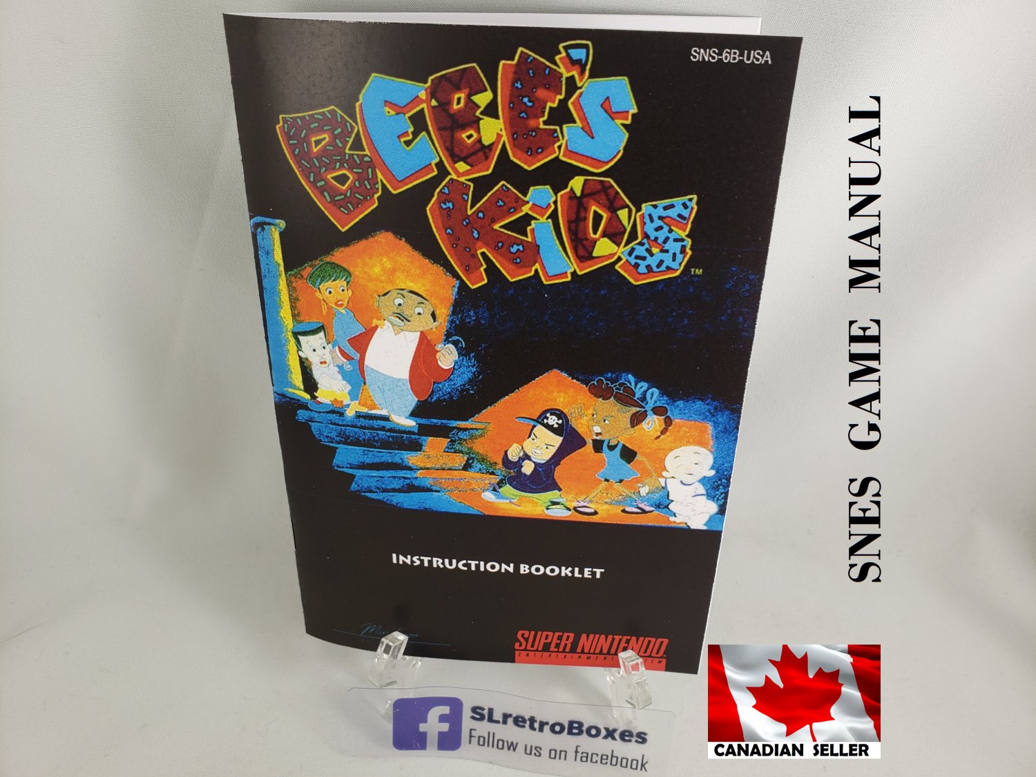MANUAL SNES - BEBE'S KIDS - Super Nintendo Replacement Instruction Booklet