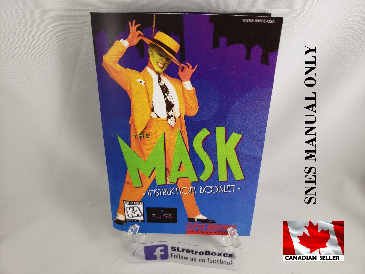 MANUAL SNES - THE MASK - Super Nintendo Replacement Instruction Booklet