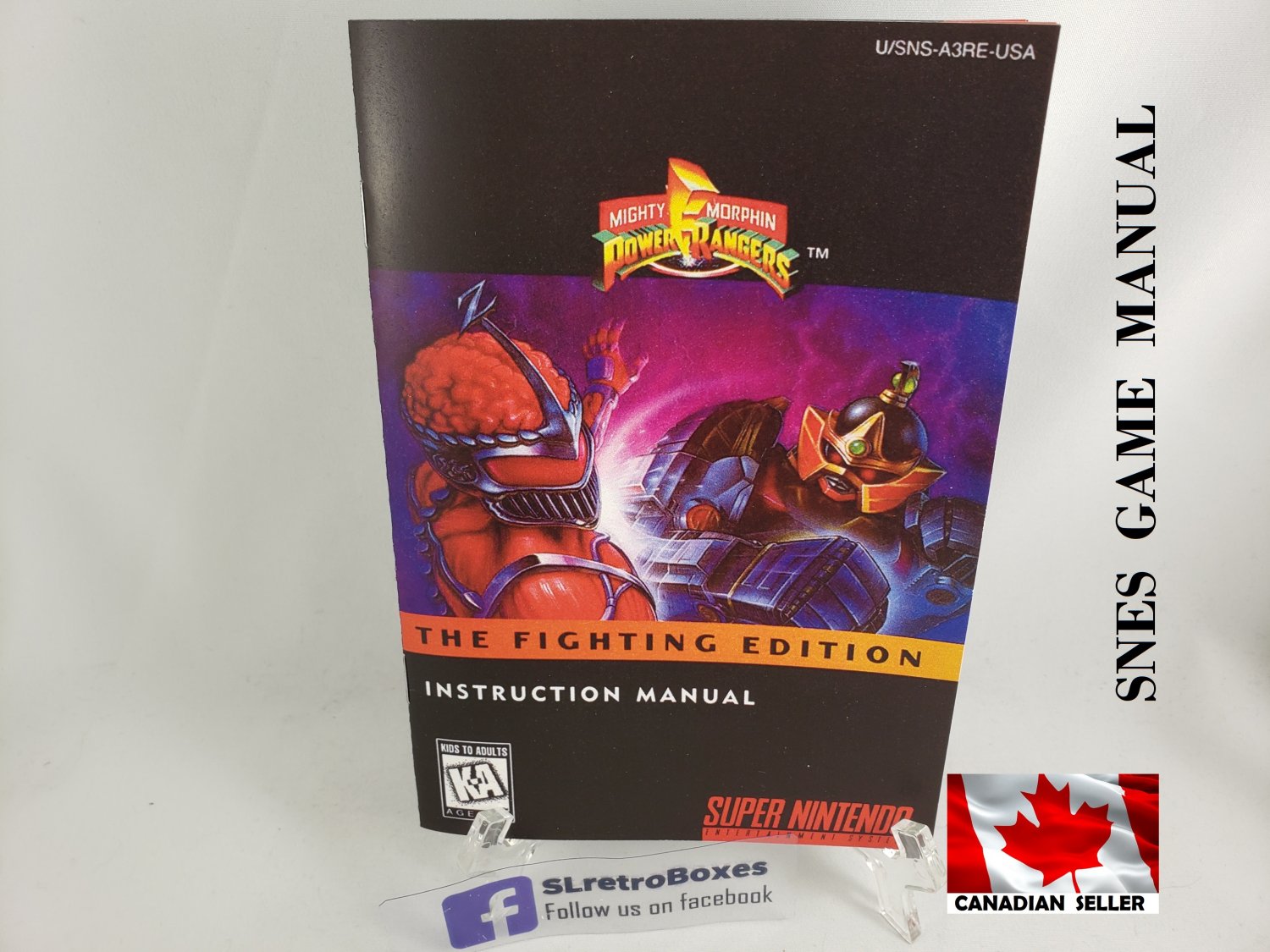MANUAL SNES - POWER RANGERS FIGHTING EDITION - Super Nintendo Replacement Instruction Booklet