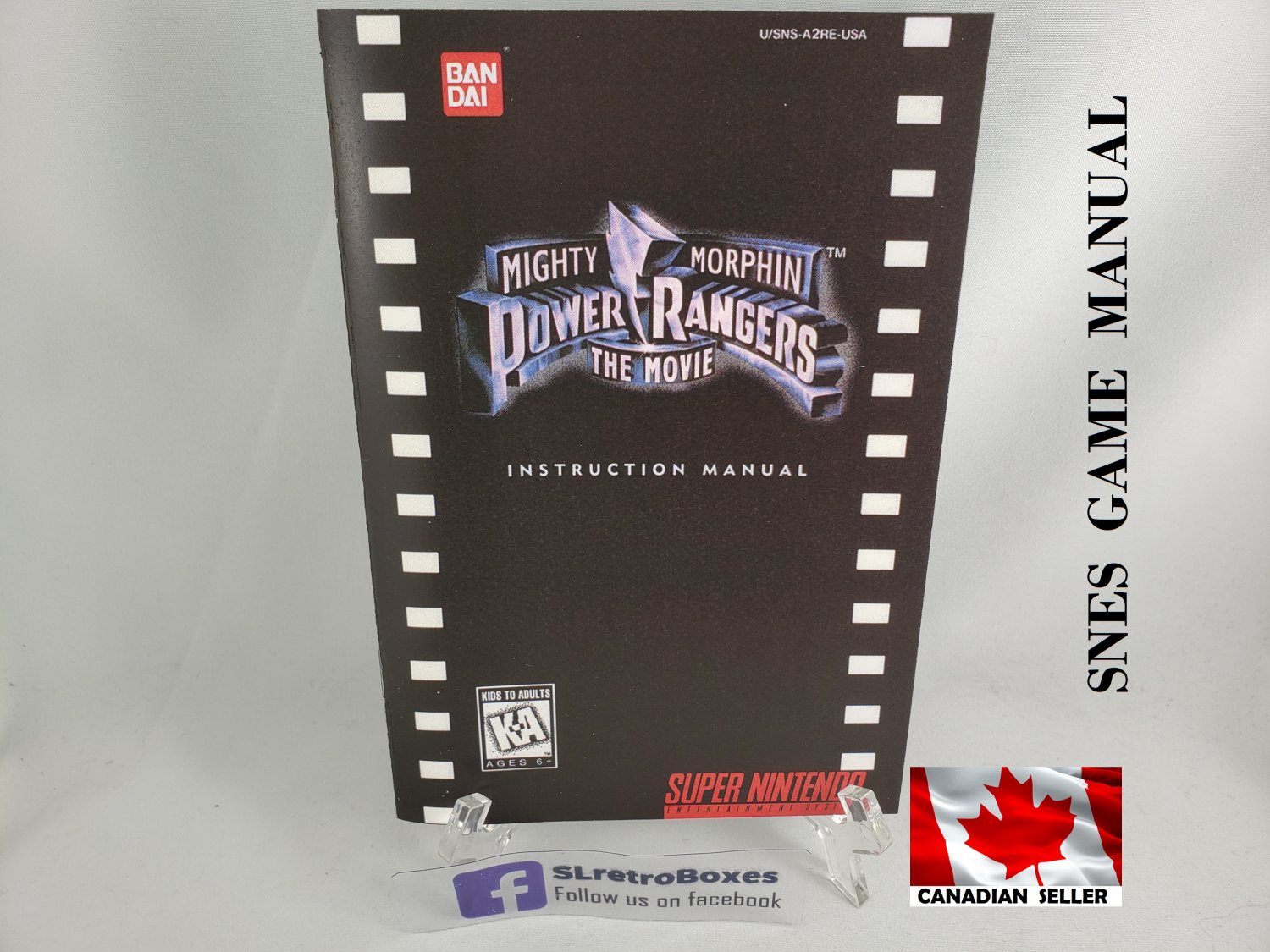 MANUAL SNES - MIGHTY POWER RANGERS THE MOVIE - Super Nintendo Replacement Instruction Booklet